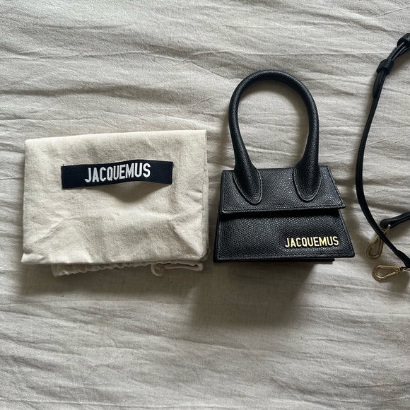 Jacquemus Black Mini Bag with Gold Logo - Picture 2 of 6
